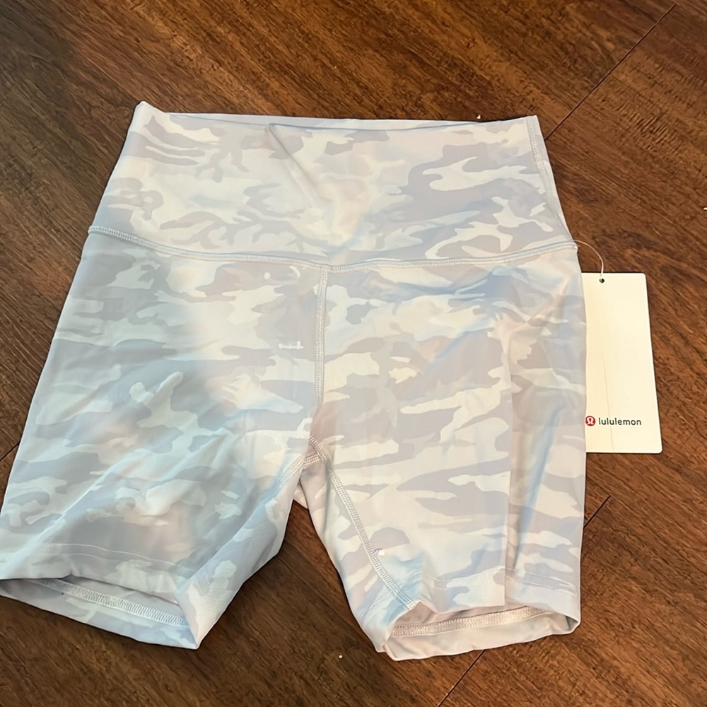 Lulu lemon white camo biker shorts! Never worn!